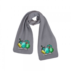 Minecraft Gray Popular Game Pattern Comfortable High Quality Print Anime Scarf