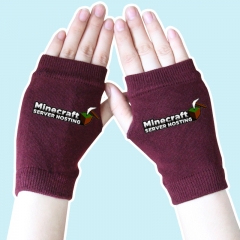 Minecraft New Arrivals Game Warm English Mark Wine Anime Half Finger Gloves 14*8CM