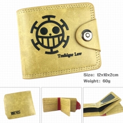 One Piece Law Logo Cartoon Purse Wholesale PU Fold Snap Anime Wallet