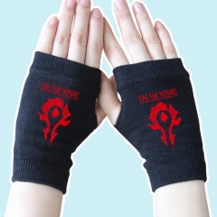 World of Warcraft Red Marks Black Anime Gloves 14*8CM