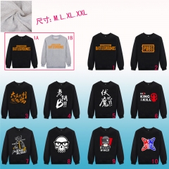 10Styles 2Colors Playerunknown's Battlegrounds Round Neck Long Sleeve Anime Hoodie