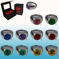10 Styles Can Choose Naruto Cartoon Jewelry Wholesale Silver Anime Ring