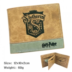 Harry Potter Slytherin Cartoon Purse Bi-fold Contrast Color Anime Short Wallet 60g