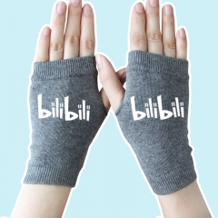 Bilibili Words Print Gray Anime Fashion High Quality Gloves 14*8CM