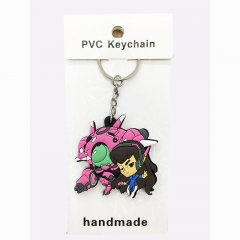 Overwatch D.Va Model Figure Pendant Keyring Handmade Anime PVC Keychain