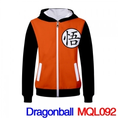 Dragon Ball Z Cosplay Cartoon For Boys Cool Thick Anime Zipper Hoodie