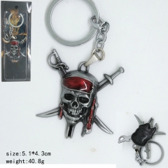 Movie Pirates Of The Caribbean Anime Fancy Silvery Keychain