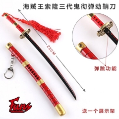 One Piece Cosplay Zoro Cool Sandai Kitetsu Sword Weapon Model Anime Keychain