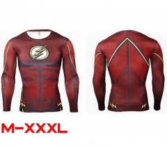 DC Comics The Flash Cosplay Movie For Men 3D Anime Sports Tights Long Sleeve T shirt