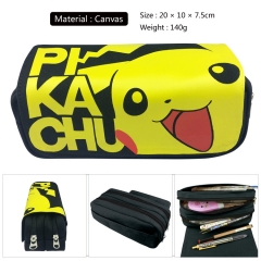 Pokemon Cosplay Pikachu Cartoon Canvas For Student Anime Pencil Bag