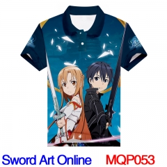 Sword Art Online Cosplay 3D Print Fashion T Shirts Wholesale Anime Short Sleeves Polo T Shirts