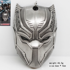 Black Panther Cosplay Movie Cartoon Silver Mask Decoration Anime Keychain