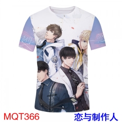 Love and Producer Game Cosplay Print Anime T Shirts Anime Short Sleeves T Shirts 210g