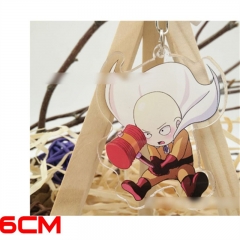 Japanese Cartoon One Punch Man Saitama Anime Acrylic Keychain