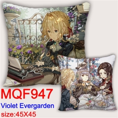 Violet Evergarden Cosplay Two Sides Print Long Square Style Soft Pillow Wholesale Comfortable Good Quality Anime Pillow 45*45CM