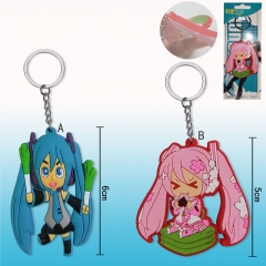 Hatsune Miku Cosplay Cartoon Decoration Soft Plastic Anime Keychain
