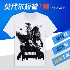 2018 New Movie Rampage Anime Cartoon White Modal T Shirts