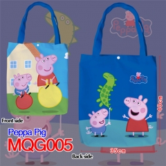 Peppa Pig Cute Cartoon Cosplay Two Sides Bag Wholesale Good Quality Fashion Anime Shopping Bag