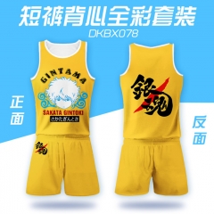 Gintama Japan Soft Man Sports Cartoon Vest And Short Pants