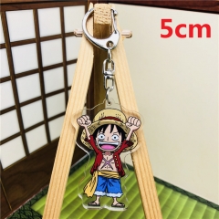 One Piece Luffy Anime Cartoon Cute Acrylic Keychain