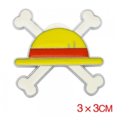 One Piece Cartoon Luffy Hat Cosplay Fashion Badge Pin New Arrival Anime Decoration Alloy Brooch