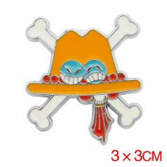 One Piece Cartoon Portgas D Ace Hat Cosplay Fashion Badge Pin New Arrival Anime Decoration Alloy Brooch