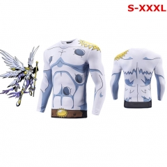Digimon Digital Monster 3D Angemon Long Sleeve Anime Leotard T Shirt