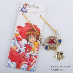 Card Captor Sakura Red Star Cartoon Necklaces Wing Pendant Wholesale Anime Alloy Necklace