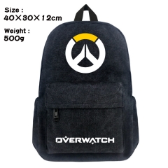 Overwatch Game Bag Black Canvas Anime Backpack Bags