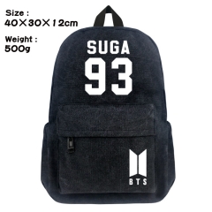 K-POP BTS Bulletproof Boy Scouts Bag #93 SUGA Canvas Anime Backpack Bags