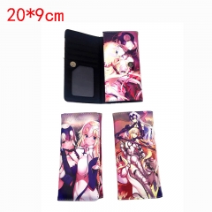 Fate Grand Order Black and White Joan of Arc Japanese Cartoon Snap Purse Anime PU Leather Long Wallet