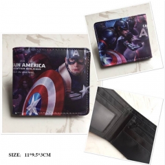 The Avengers Captain America Cosplay Cartoon Frosted Coin Purse Anime Folding Wallet
