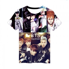 K-POP BTS Bulletproof Boy Scounts Anime 3D Print T shirts Teenage Summer Short Sleeves Tshirts