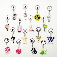 Korean Star EXO BTS WANNA ONE Popular Group Key Ring Wholesale Anime Key Chain