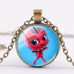 Hot Cartoon Miraculous Ladybug Necklace Cute Glass Pendant