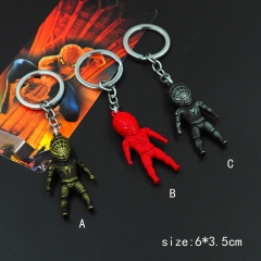 Three Colors Spider Man Model Pendant Key Ring Anime Alloy Keychains