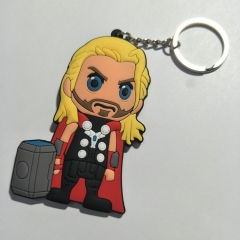 The Avengers Cute The Thor Marvel Hero Soft PVC Keychain Double Side Keyrings