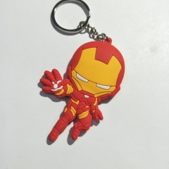 The Avengers Cute Iron Man Marvel Hero Soft PVC Keychain Double Side Keyrings