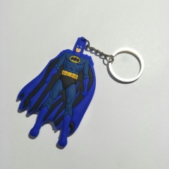 The Avengers Cute Bat man Marvel Hero Soft PVC Keychain Double Side Keyrings