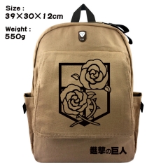 Attack on Titan Cartoon Bag Brown Canvas Wholesale Japanese Anime Backpack Bags