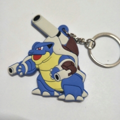 Pokemon Cute Blastoise Soft PVC Keychain Double Side Keyrings