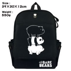 We Bare Bears Cartoon Bag Black Canvas Wholesale Anime Backpack Bags