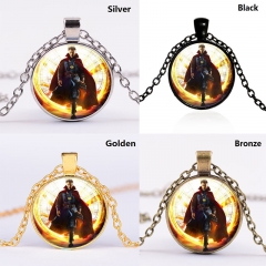 4 Colors Chain Doctor Stranger Cartoon Fancy Anime Necklace Glass Pendant