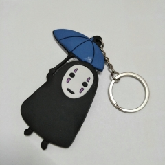 Spirited Away No Face Man Cartoon Character Cute Soft PVC Keychain