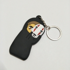 Spirited Away No Face Man Cartoon Character Cute Soft PVC Keychain