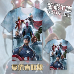 The Avengers Marvel Colorful Cosplay 3D Print Anime T Shirts Anime Short Sleeves T Shirts