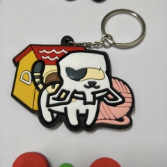 Neko Atsume Japan Cartoon Cute Soft PVC Keychain Fancy Keyring