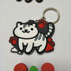 Neko Atsume Japan Cartoon Cute Soft PVC Keychain Fancy Keyring