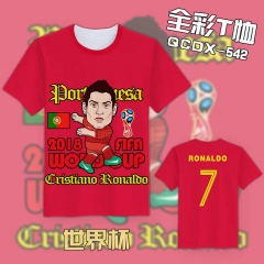 FIFA World Cup Cosplay Portugal Cristiano Ronaldo Jersey Anime Short Sleeves T Shirts