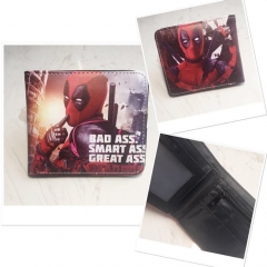 The Avengers Deapool Cosplay Movie Purse Printing PU Leather Bifold Anime Wallet